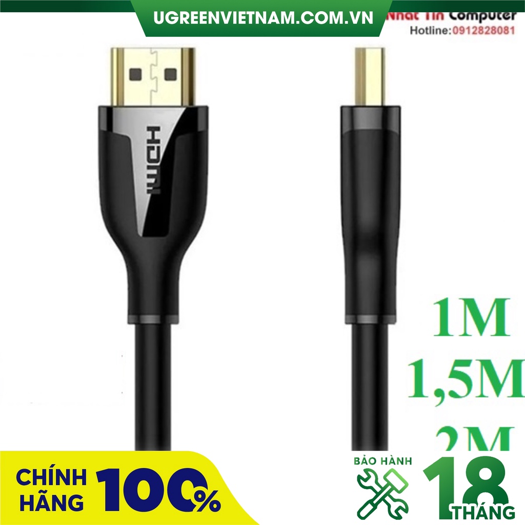 Cáp HDMI 2.0 HD104/ED030 dài 1m 1,5M 2M hỗ trợ hỗ trợ độ phân giải 4K@60Hz Ugreen cao cấp
