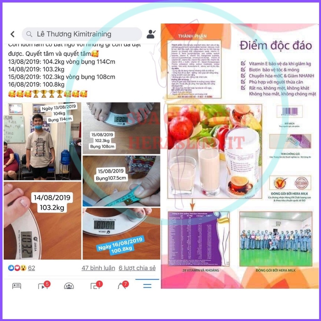 Sữa Giảm Cân HERA SLIMFIT GC04 Giảm Eo Siêu Tốc - Giảm Cân An Toàn – Giảm Cân Nhanh (02 Hộp 500GRAM) | BigBuy360 - bigbuy360.vn