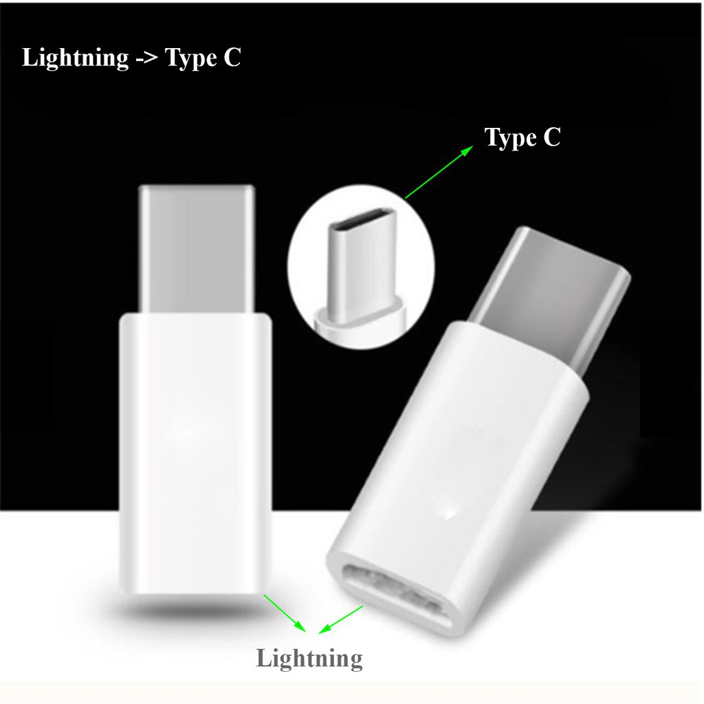 Đầu chuyển đổi iphone sang micro usb - jack chuyển đổi lightning to type c - vienthonghn