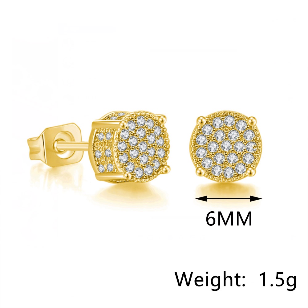 Bông Tai Đính Đá Zircon Thời Trang Unisex OHE001