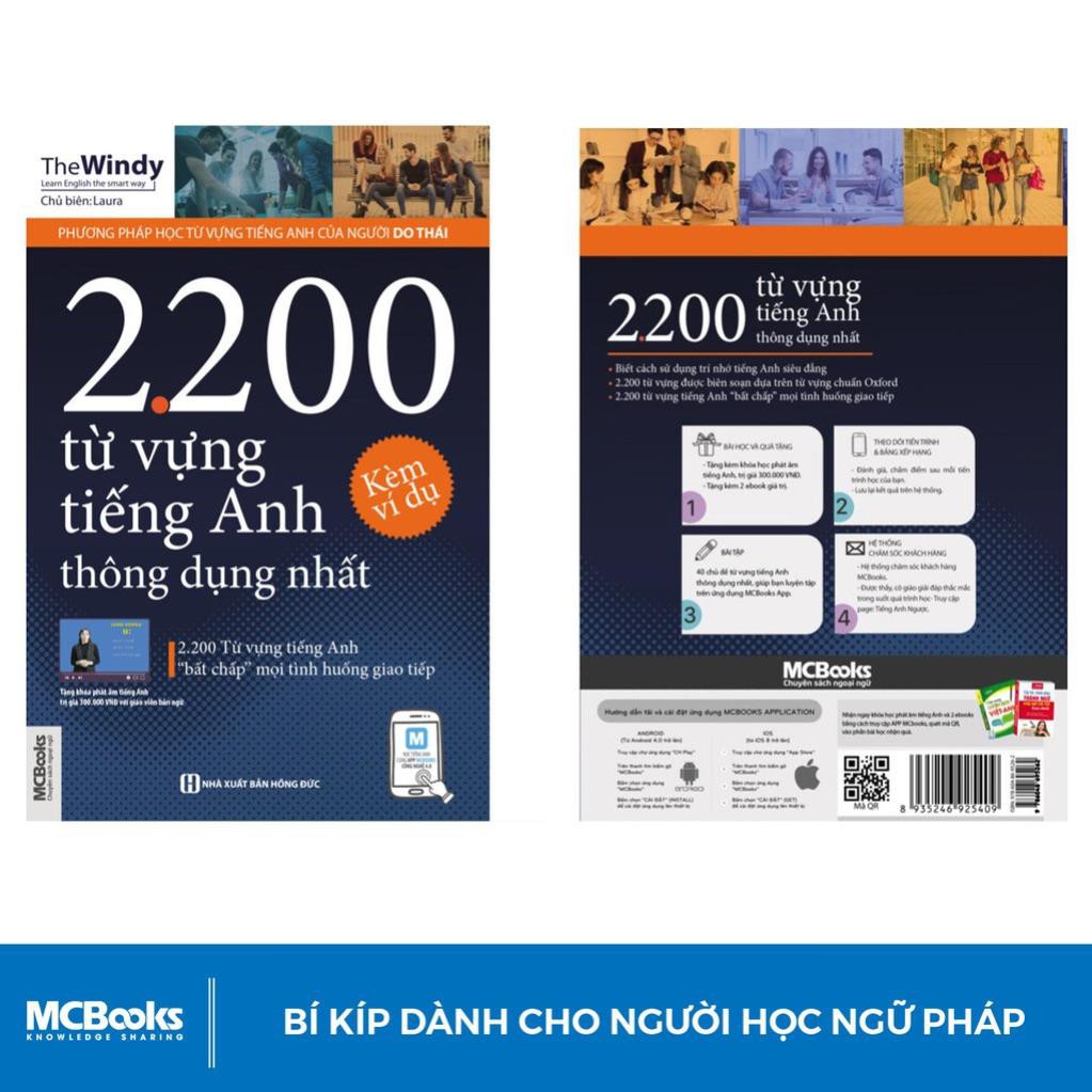 Sách - 2200 Từ Vựng Tiếng Anh Thông Dụng Nhất - Dành Cho Người Học Cơ Bản Học Kèm App [MCBOOKS]