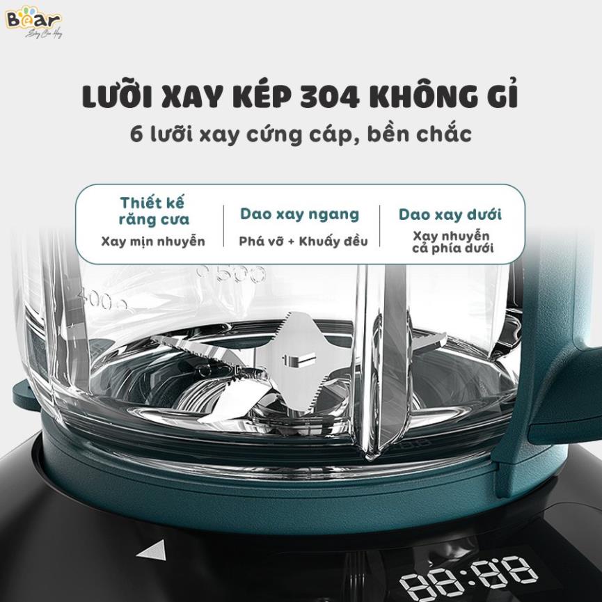 [HOT - XẢ KHO] Máy Làm Sữa Hạt Bear PBJ-B06W1 Xay đa năng, cách âm không gây ồn, dùng cho 3-5 người - Bảo hành 18TH