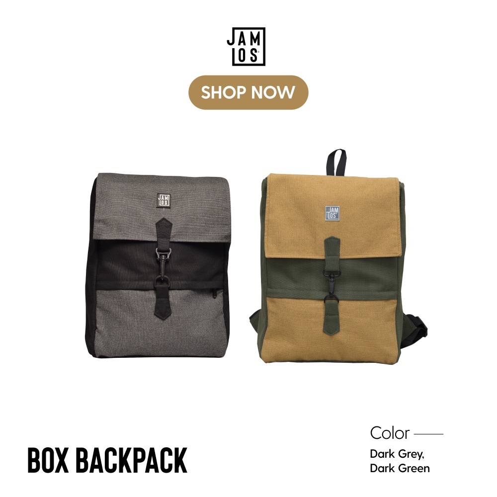 Balo đi học du lịch thời trang vải canvas có chống sốc vừa laptop 13" 15" giấy A4 Box Backpack Jamlos