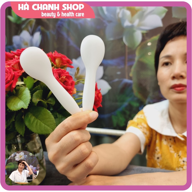 Miếng Cạo Massage Hình Thìa Bằng Đá Trắng Đẹp Ấn Huyệt Mặt Mắt Dụng Cụ Spa Dưỡng Sinh Chăm Sóc Da Mặt