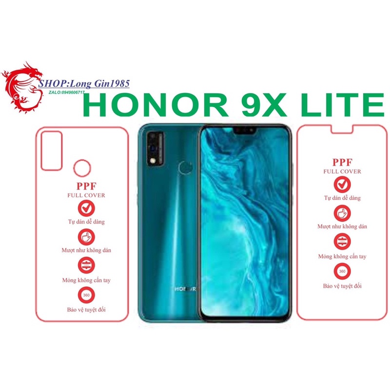 Honor 9X Lite miếng dán trong Ppfmặt trước mặt sau chống va đập chống trầy xước tốt