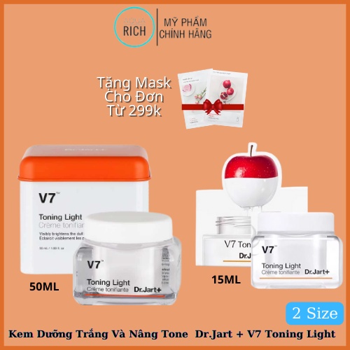 Kem Mặt V7 Toning Light Dr.Jart+ Mini Size 15ml - Kem Mặt V7 Pink Toning Dr.Jart 15ml