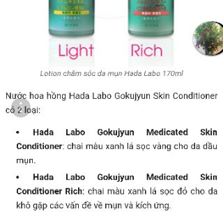Nước hoa hồng Hadalabo dành cho da mụn