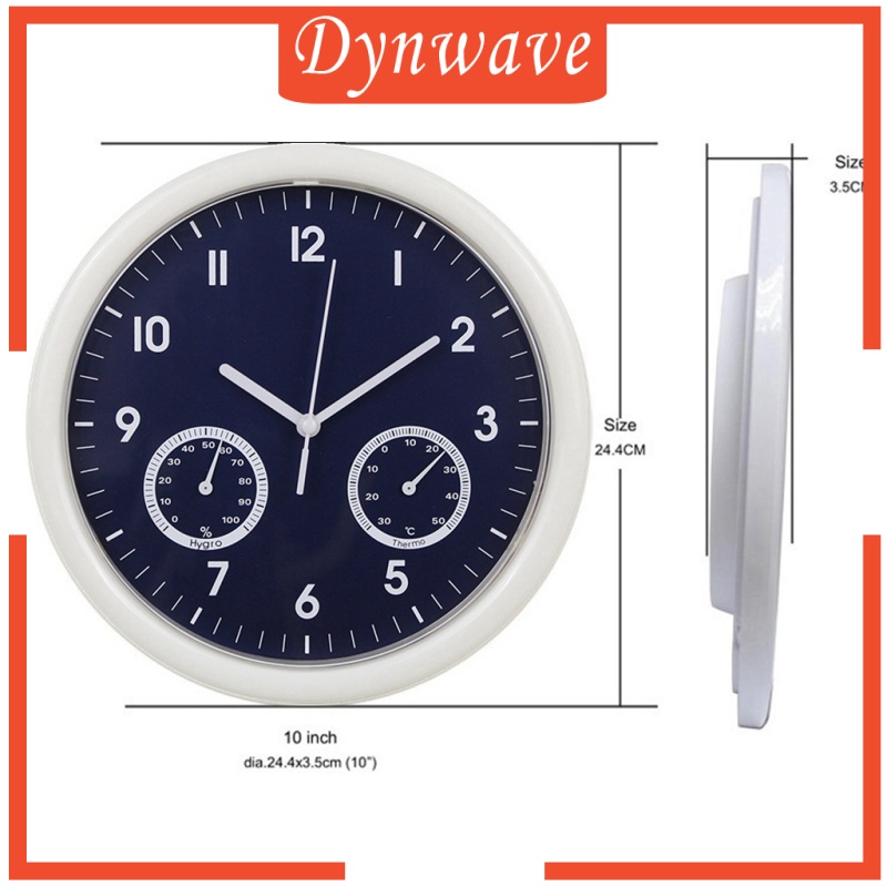 [DYNWAVE]Wall Clock Temperature and Humidity Display for Kitchen Bedroom Decor