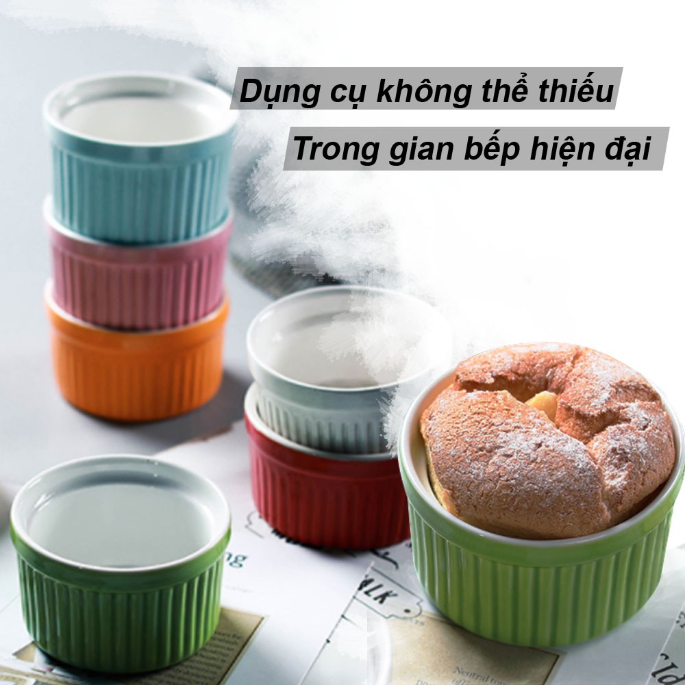 Khuôn Làm Bánh, Ramenkin Hũ Sứ, Hũ Đựng Gia Vị , Bát Ăn Dặm Cho Bé Cốc Sứ 120ml  11 Màu Pastel