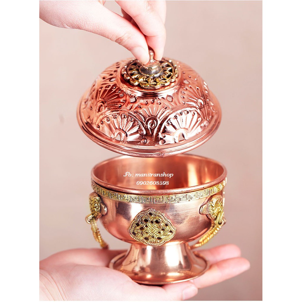 Lư Xông bằng Đồng nguyên chất sản phẩm Thủ Công Nepal Lư Xông Trầm