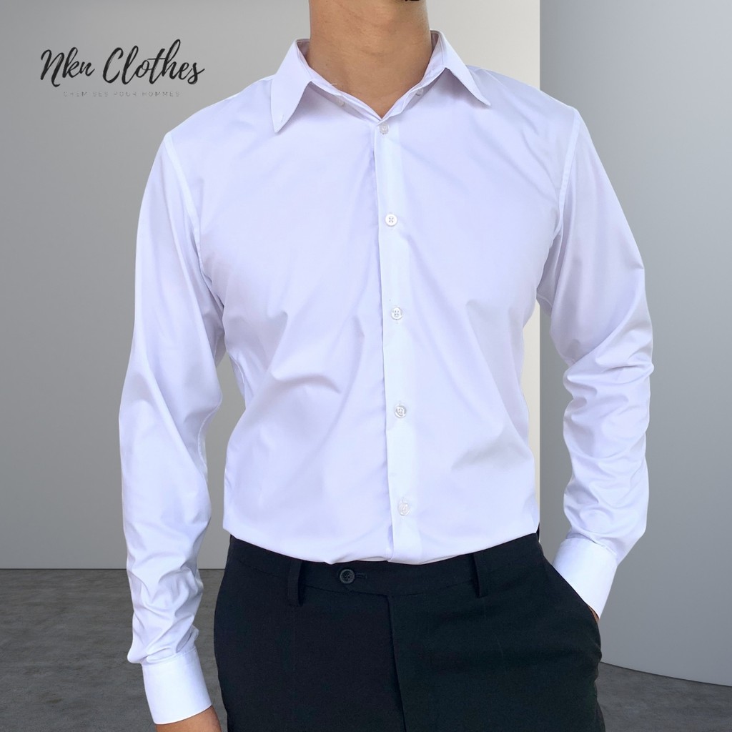 Áo sơ mi nam dài tay trơn đủ màu, vải cao cấp, thoáng mát, thấm hút mồ hôi, chống nhăn NKN | BigBuy360 - bigbuy360.vn