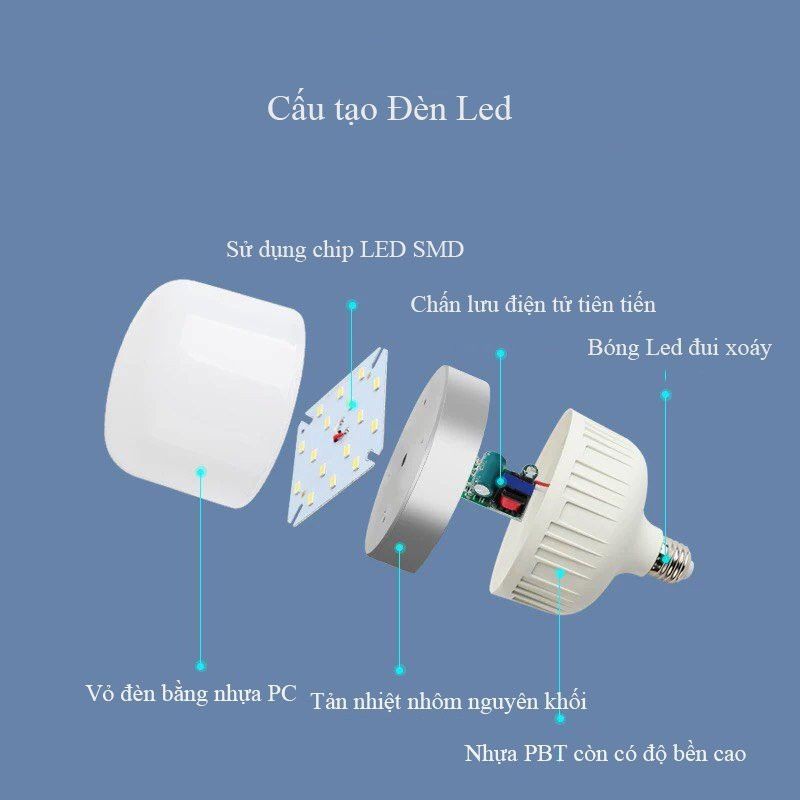 Bóng đèn LED trụ 50W CL007 siêu sáng siêu bền