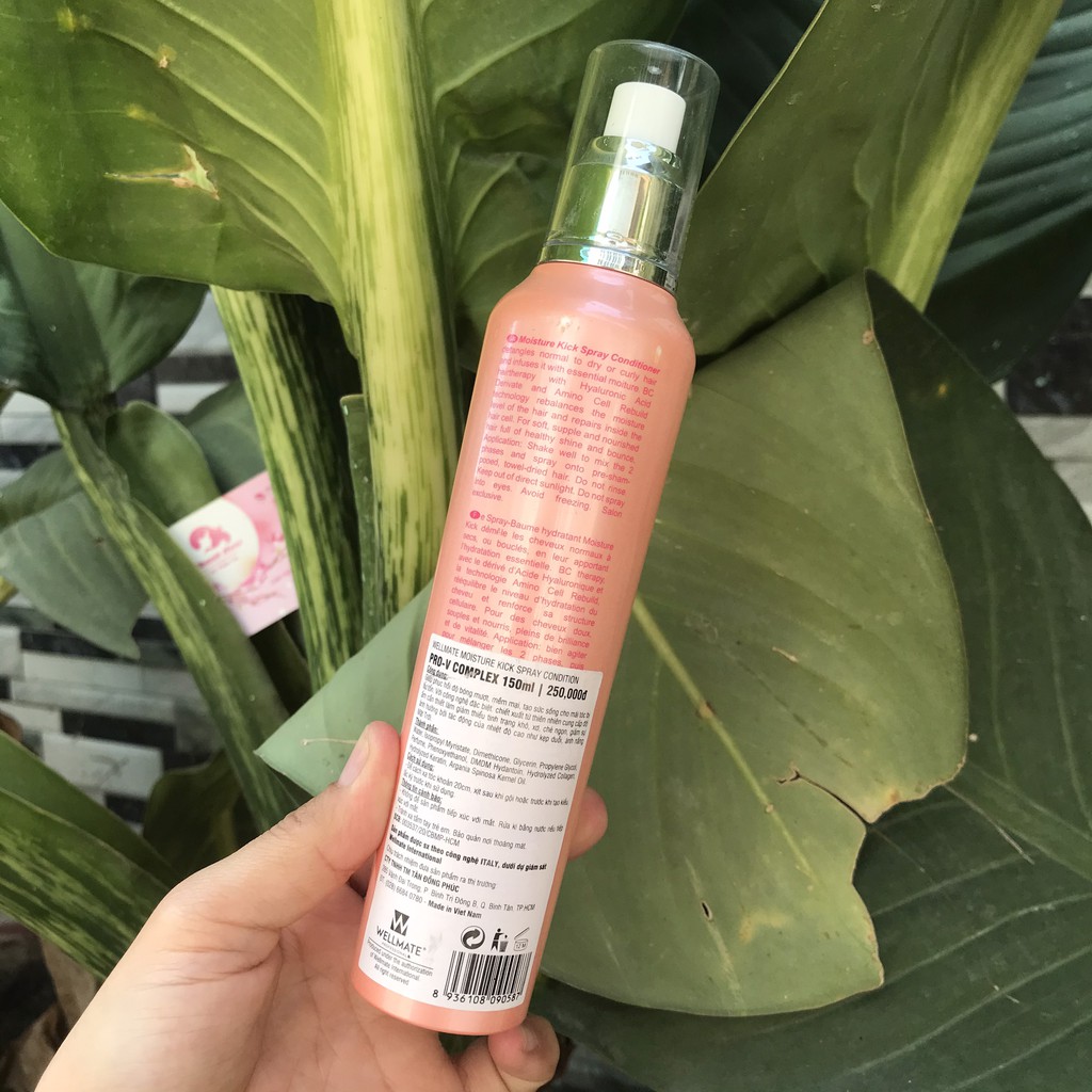 Sữa dưỡng tóc phục hồi chống rối VITAMIN hoa sứ Wellmate Moisture Kick Spray Conditioner 150ml