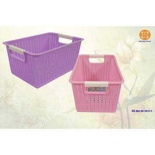 Rổ đan mây đựng dụng cụ nhà bếp tiện lợi nhựa Việt Nhật - Giỏ đựng đồ đa năng
