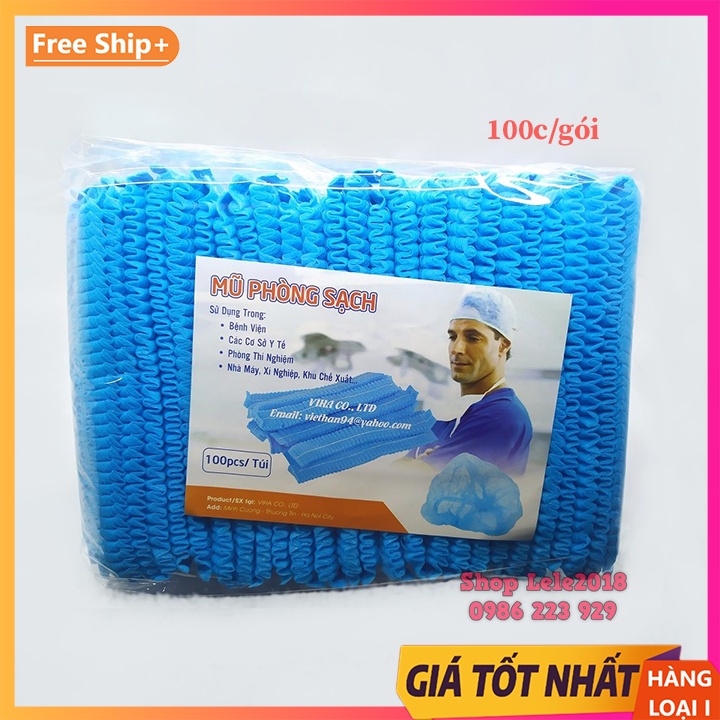 ❤️Bịch 100 cái❤️ Mũ trùm đầu y tế, Mũ con sâu, Mũ bọc tóc phòng sạch hàng Việt Nam chất lượng cao