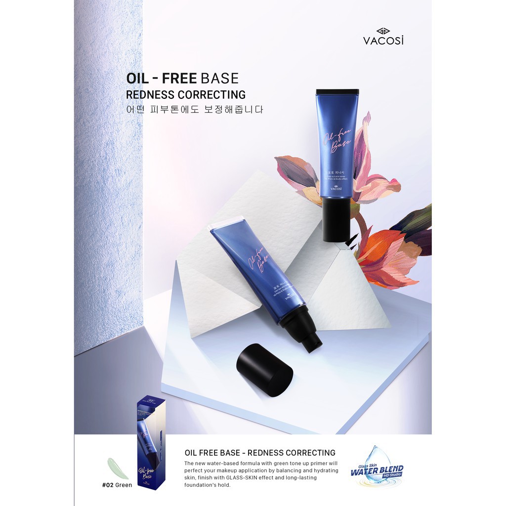 KEM LÓT TRANG ĐIỂM SÁNG DA VACOSI NATURAL STUDIO OIL-FREE BASE #02 GREEN | BigBuy360 - bigbuy360.vn