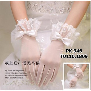 [Mã FAST10KT4 giảm 10K đơn bất kỳ] Găng tay cô dâu lụa mới đính nơ 2020