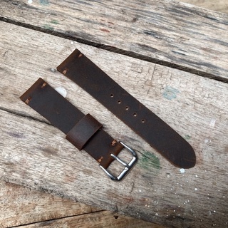 Dây Đồng Hồ Da Bò Sáp, dây da bò thật khâu tay.