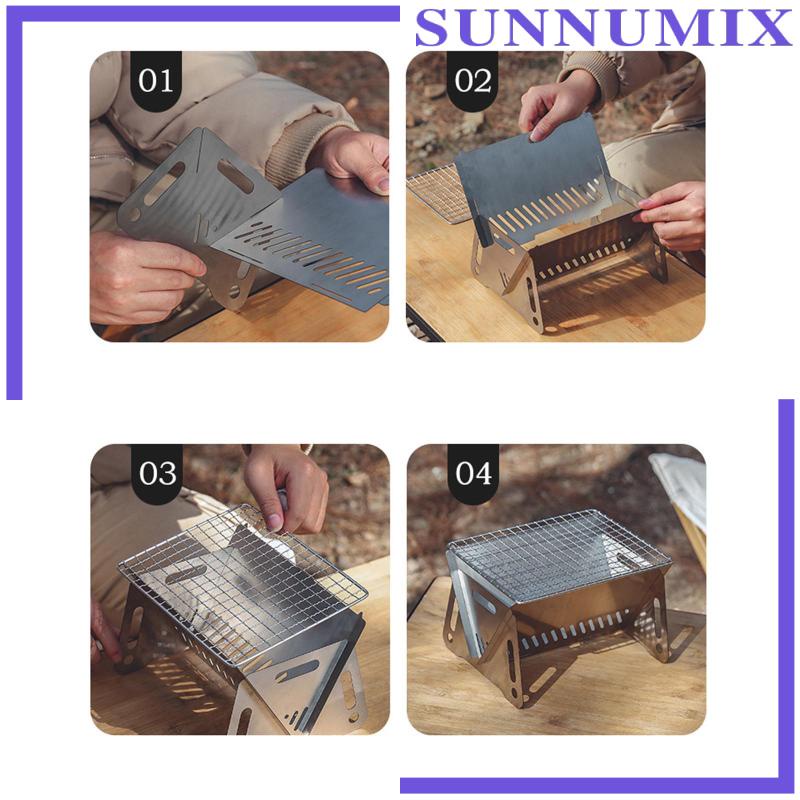 Vỉ Nướng BBQ Bằng Thép Không Gỉ Có Thể Gấp Gọn Kèm Túi Đựng Tiện Lợi
