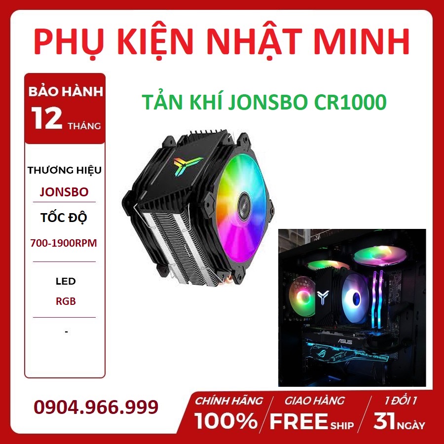 Tản nhiệt khí CPU Jonsbo CR-1000 RGB nâng tầm đẳng cấp PC của bạn hàng chính hãng BH 12 tháng