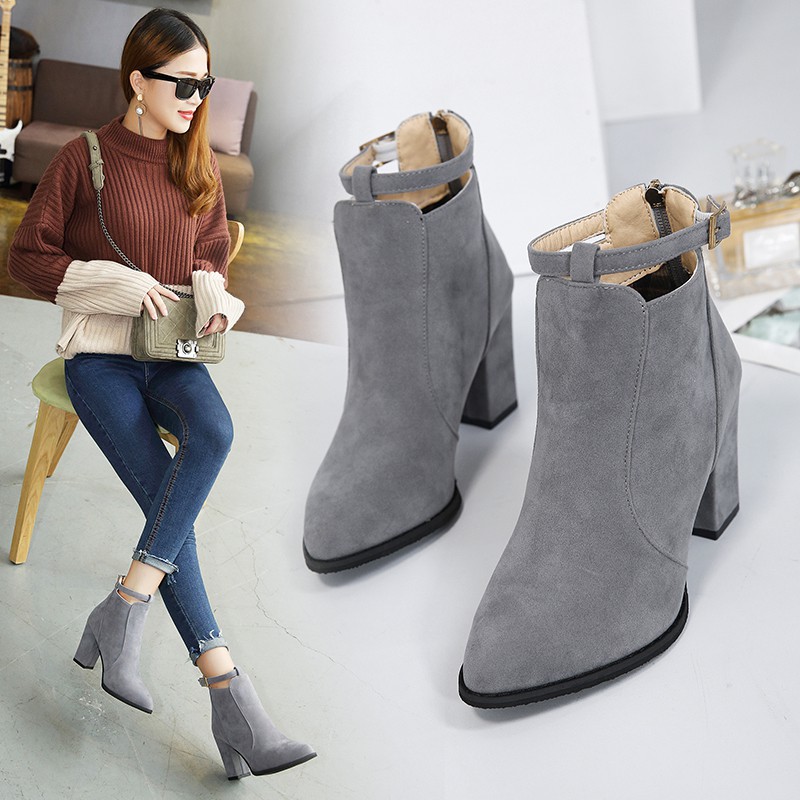BOOTS NỮ CỔ LƯNG CAO GÓT ĐẾ 7P PHONG CÁCH HÀN QUỐC -G295 | BigBuy360 - bigbuy360.vn