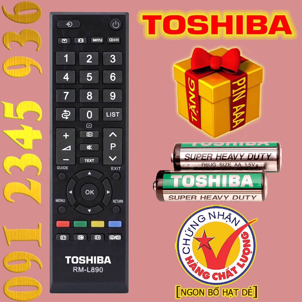 Điều khiển TOSHIBA mã số RM-L890 + CT-90326 + CT-90380 + CT-90336 + CT-90351 cho Tivi Smart. (Mẫu số 2)