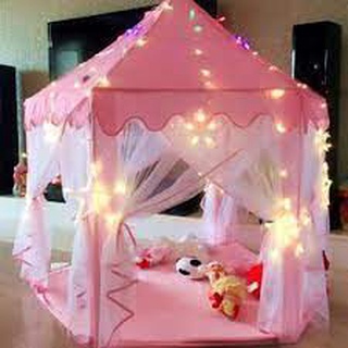 Lều bóng công chúa hoàng tử cho bé trai bé gái lục giác 6 cửa có rèm chống muỗi