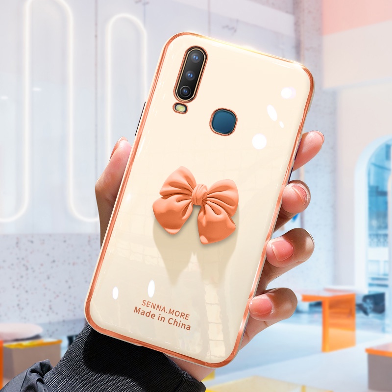 Ốp Điện Thoại Kết Cấu Sang Trọng Đính Nơ 3D Cho Vivo Y11 Y12 Y17 Y15 U10