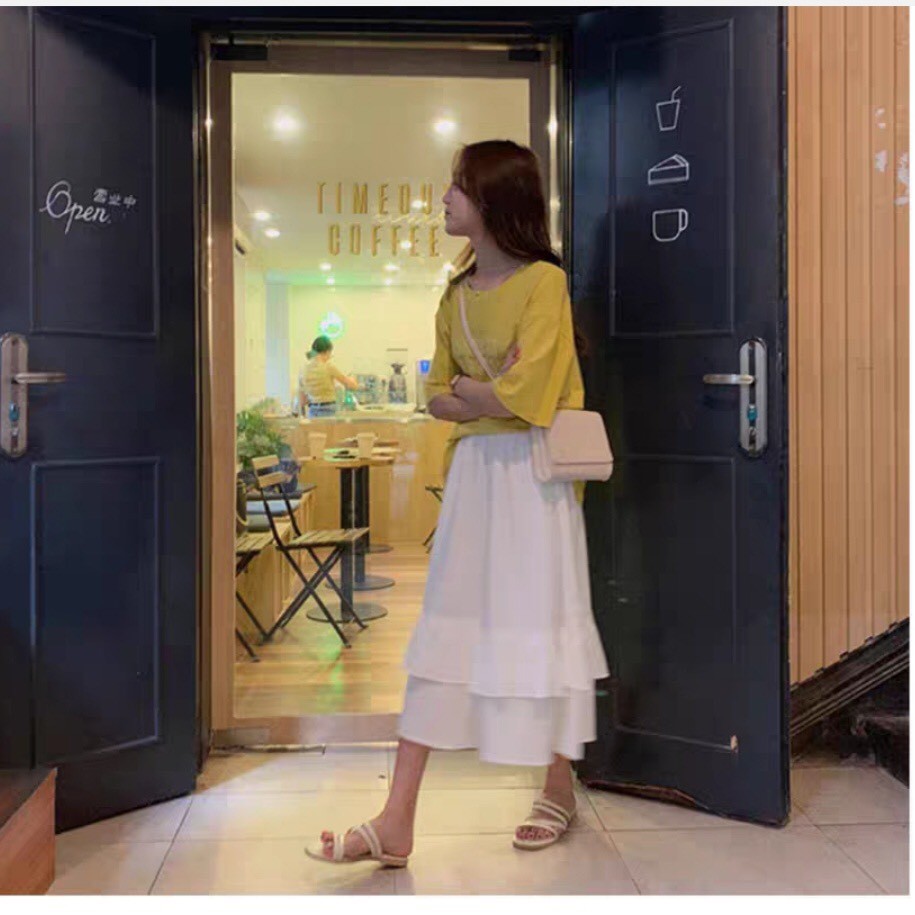 CHÂN VÁY XÒE XẾP BÈO 2 TẦNG - CHÂN VÁY DÁNG DÀI TẦNG VẠT BÈO 3 MÀU ULZZANG | BigBuy360 - bigbuy360.vn