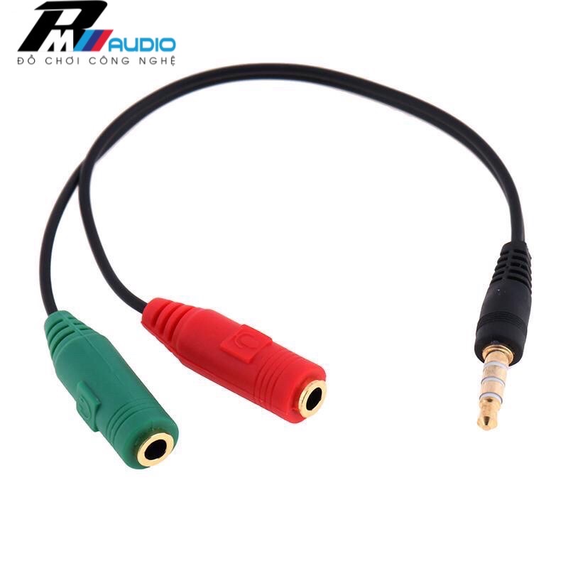 Cáp chia audio và mic 3.5mm Jack gộp tai nghe 3.5 cho laptop,điện thoại,ipad..