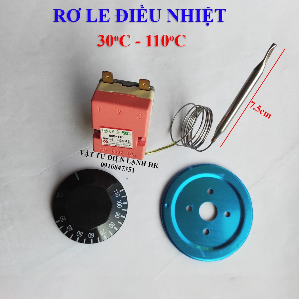 Rơ le điều chỉnh nhiệt độ nồi chiên - chảo lẩu - lò nướng - bếp phở 30 - 110 độ C hoặc 50 - 300 độ C role cảm biến nhiệt