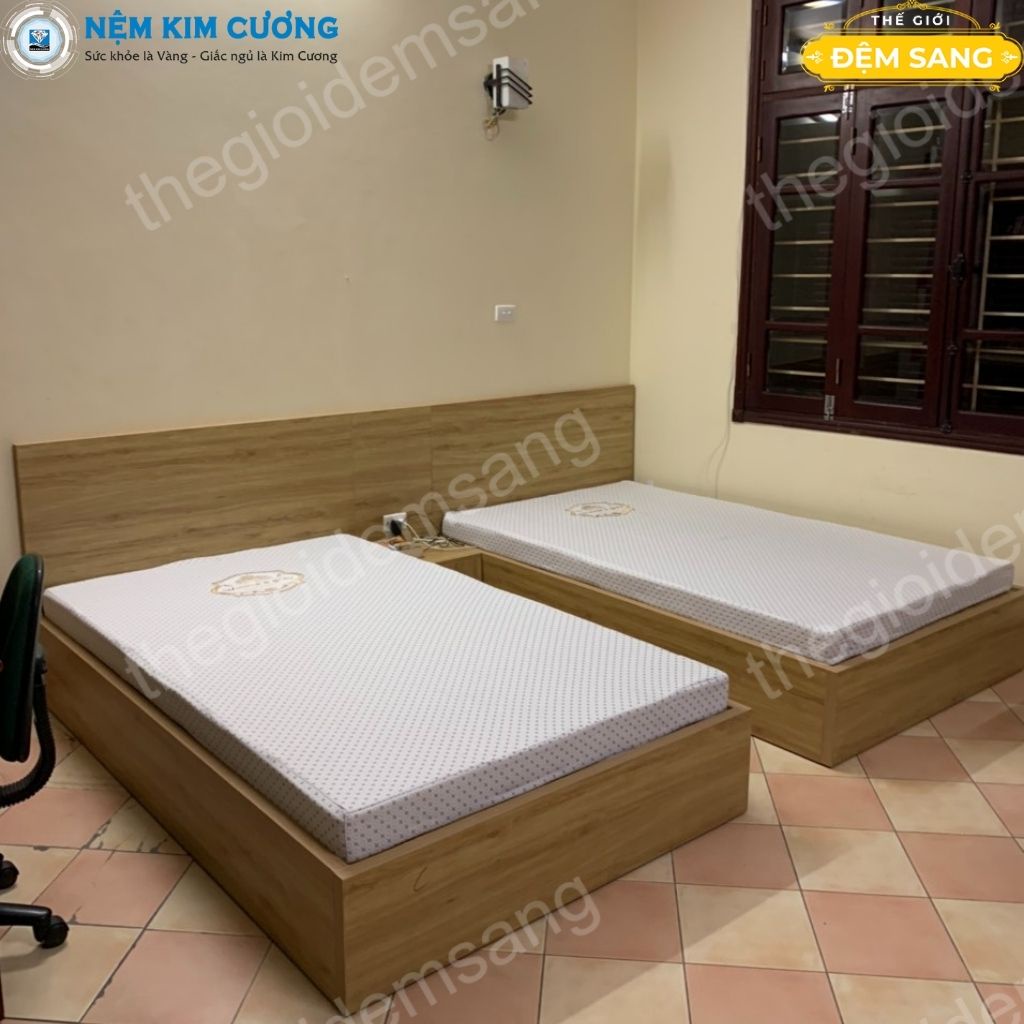 Nệm cao su non than hoạt tính WINNIES GREY chính hãng đệm Kim Cương chất lượng tốt giá rẻ thoáng mát dùng bốn mùa CS108