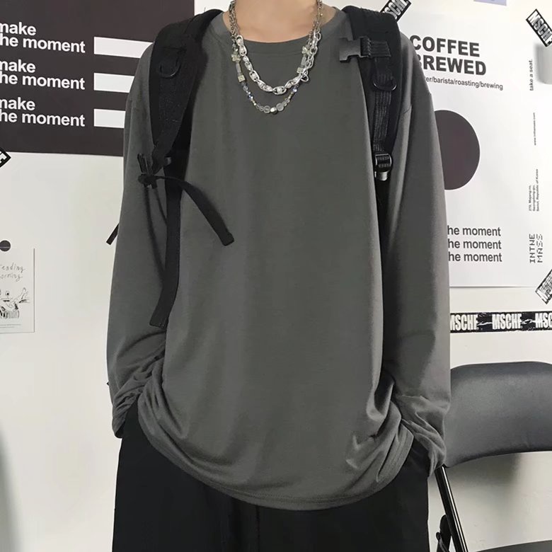 Áo thun tay dài dáng rộng phối ba màu thời trang cá tính cho nam size m - 5xl