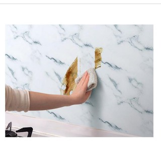 DECAL 1M dán bếp tráng nhôm cách nhiệt khổ 60CM - GIẢ ĐÁ HOA CƯƠNG