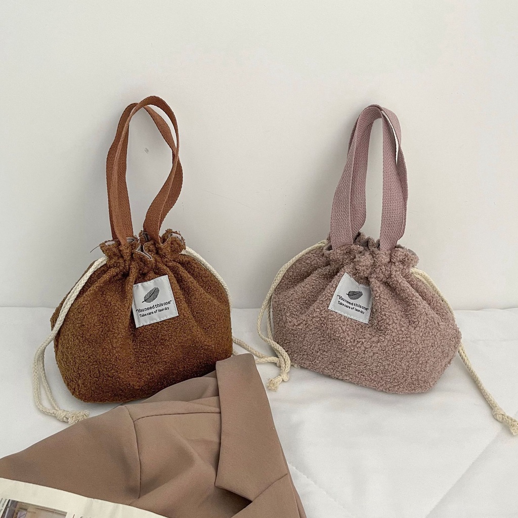 Túi Đeo Chéo Mini Phủ Lông Dễ Thương Thời Trang Cho Nữ