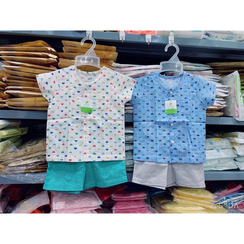 [LULLABY] Bộ cộc tay cotton Poplin Lullaby cao cấp