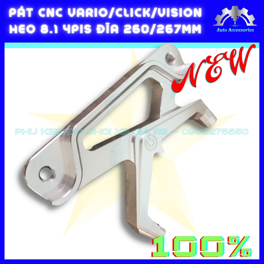 PÁT CNC - Pát Trước VARIO CLICK VISION gắn Heo Dầu 8.1 Racing 4piston đối xứng đi đĩa size 260mm 267mm - CNC sắc xảo