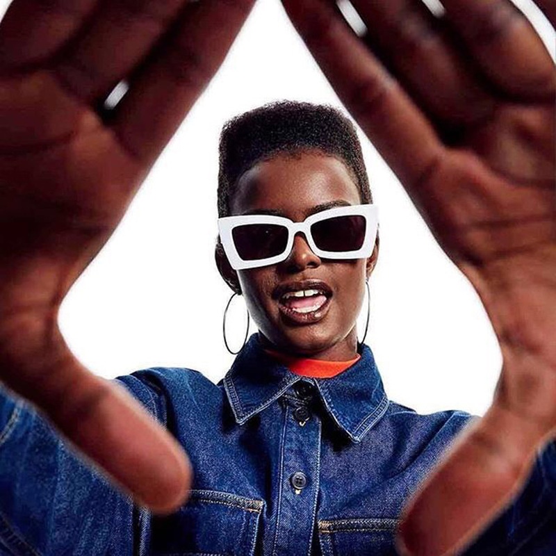 Kính Mát Gọng Vuông Họa Tiết Da Báo Thời Trang