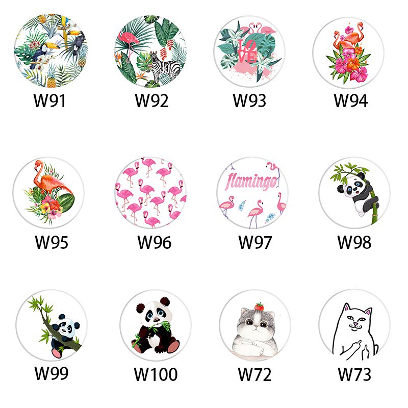 Giá đỡ điện thoại gấp gọn hình tròn nhiều kiểu họa tiết dễ thương