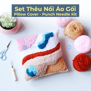 Set Thêu Nổi Làm Áo Gối Đầy Đủ Cho Người Mới Bắt Đầu | Pillow Cover Punch Needle Set for Beginner