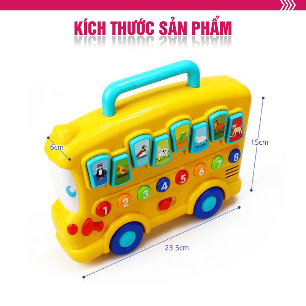 Xe BUS đồ chơi cho bé từ 1 đến 3 tuổi - đồ chơi giáo dục Winfun 0676 giúp bé phát triển toàn diện có phát nhạc