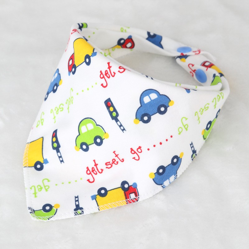 Set 5 Yếm Cotton 2 Lớp Nút Bấm Cho Bé