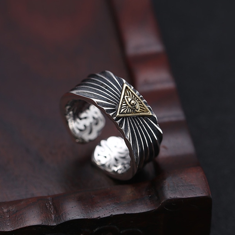 Nhẫn Nam Eye of God Chiều rộng Làm như cũ Cổ điển Khí chất bá đạo Ba chiều Quà ngày lễ tình nhân Làm bằng tay NH-151