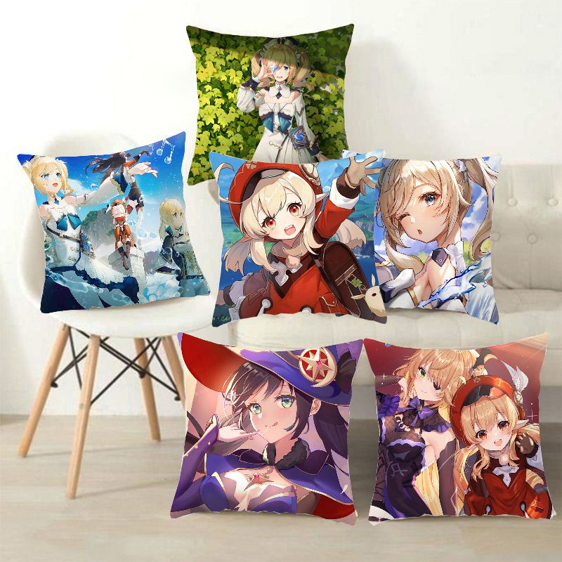 Anime Genshin Impact Series Fashion Pillow Case Sofa Hugging Pillow Case Household Goods Cushion Cover