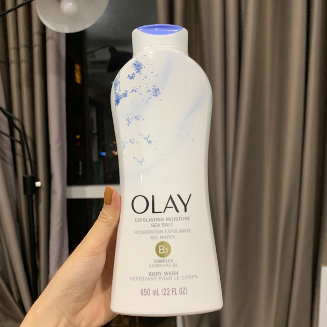Sữa tắm Olay Age Defying Vitamin E B3 Complex 650ml -Tẩy tế bào chết Muối Biển