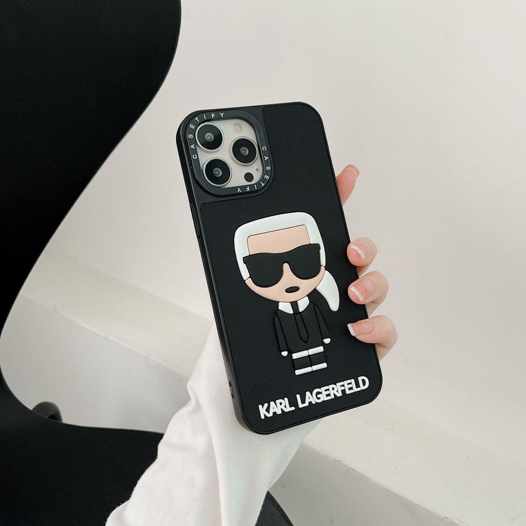 Ốp Điện Thoại Silicon Ba Chiều Hình Búp Bê Karl Lagerfeld Sang Trọng Cho iphone 13 Pro Max 13 13pro 11 Pro Max 11 X Xs Max 12Pro 12 Pro Max