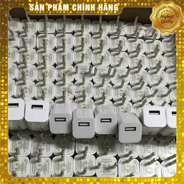 Củ sạc 1A củ sạc nhanh 2.1 dùng cho điện thoai, máy tính bảng iPhone, iPad Trắng,bảo vệ bin