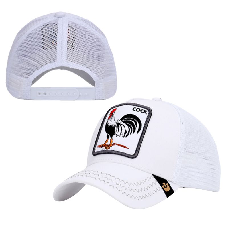 Mũ Lưỡi Trai Phối Lưới Thoáng Khí Thêu Hình Động Vật Dễ Điều Chỉnh Cho Nam Và Nữ