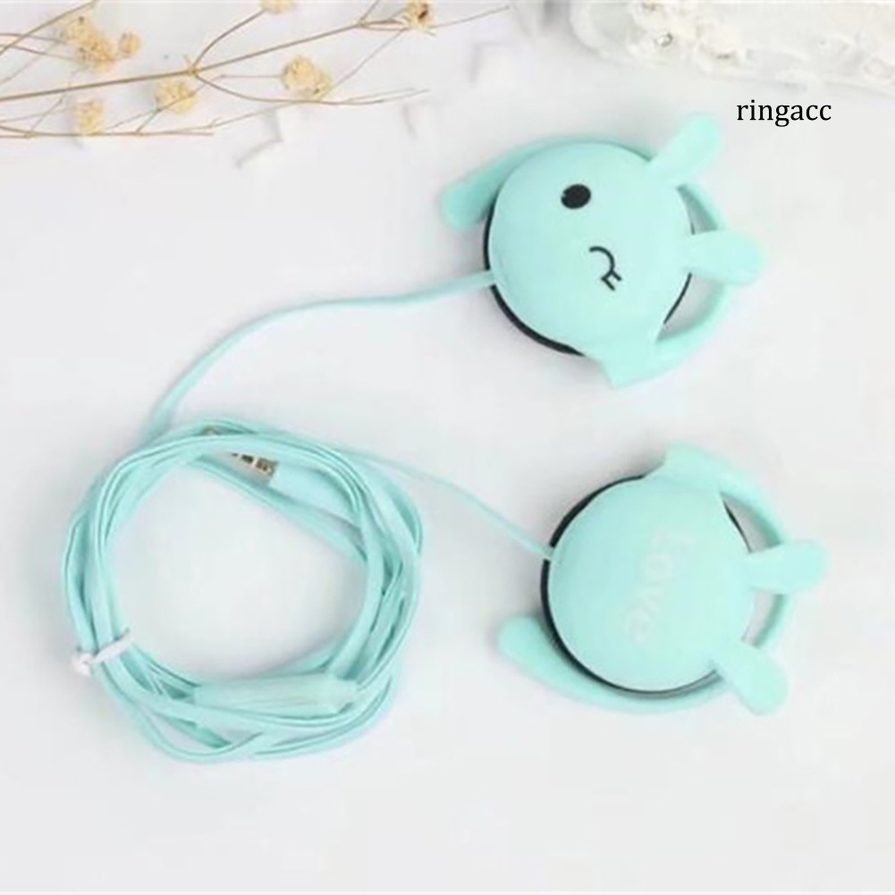 Tai nghe dạng móc vành tai hình tai thỏ dễ thương giắc 3.5mm