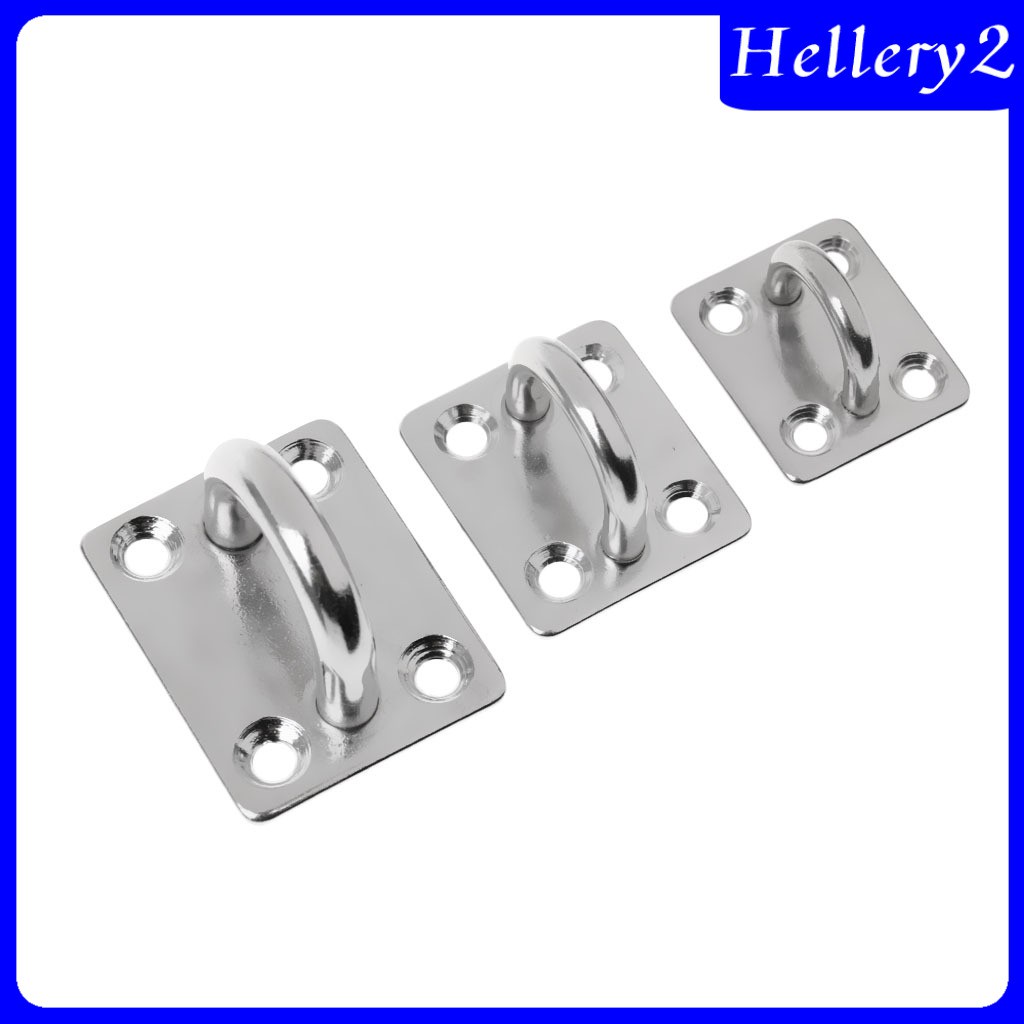 [HELLERY2] 5mm 6mm 8mm Square Pad Eye Plates for Marine Boat Sailing - Stainless Steel 304